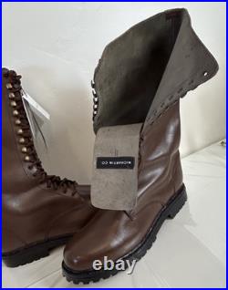 NEW WW2 German Michartin FLIGHT BOOTS Brown Leather Rubber Soles 9.5 Reenactment