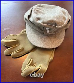 NEW WWII GERMAN Wehrmacht NCO OVERCOAT GREATCOAT-XL 58R with Field Cap & Gloves