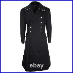 New German M32 Gabardine Officer Coat WW2 Repro Great Trench Black Army Jacket
