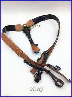 New WW2 WWII 98K Leather Ammo Pouch Equipment Combination Solider Belt Y Straps