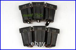 New WW2 WWII 98K Leather Ammo Pouch Equipment Combination Solider Belt Y Straps