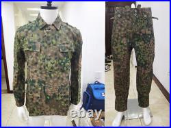 Only SIZE XL GERMAN ARMY LINEN HBT DOT 44 PEA CAMO M43 FIELD TUNIC & TROUSERS