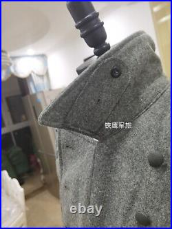 Only Size L German Army M40 Field Grey Green Wool Greatcoat Coat