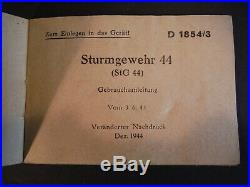 Original German Booklet Sturmgewehr Stg44 44 D1854/3 Dez (dec) 1944 Wwii 2