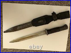 Original German Ww2 Rifle Bayonet With Scabbard + Frog