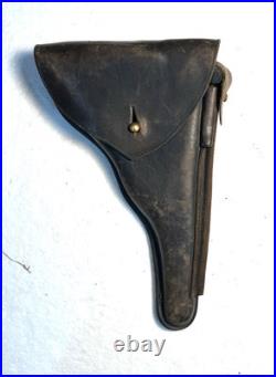 Original Pre-WWI Portuguese 3rd Model 1909 Manuel II M2 P. 08 Luger Black Leather