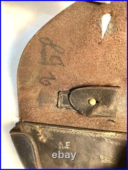 Original Pre-WWI Portuguese 3rd Model 1909 Manuel II M2 P. 08 Luger Black Leather