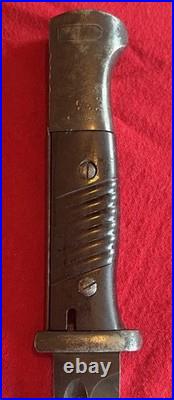 Original WW2 Era German K 98 Commercial, Unmarked Bayonet & Scabbard Original WW2 Era German K 98 Commercial, Unmarked Bayonet & Scabbard