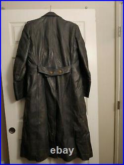 Original WW2 German leather greatcoat with dagger and dagger hanger