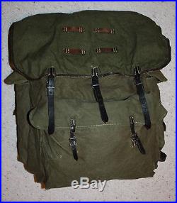 Original WWII German Army Elite Mountain Troops Leather & Canvas Rucksack