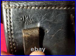 Original WWII Walther P-38 Hardshell Holster. Stamped ddk 43. Eagle WaA195