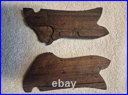 Original WW 1/II P08 German Luger Checkered Pistol Wooden Grips