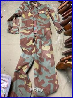 Original Wwii German Waffen Italian Camo Combat Field Overalls-large 36 Waist