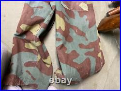Original Wwii German Waffen Italian Camo Combat Field Overalls-large 36 Waist