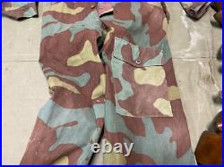 Original Wwii German Waffen Italian Camo Combat Field Overalls-large 36 Waist