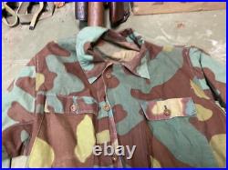Original Wwii German Waffen Italian Camo Combat Field Overalls-large 36 Waist