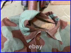 Original Wwii German Waffen Italian Camo Combat Field Overalls-large 36 Waist