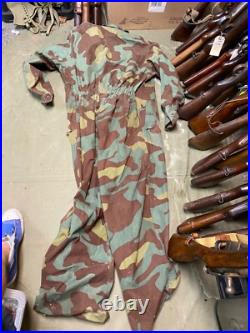 Original Wwii German Waffen Italian Camo Combat Field Overalls-large 36 Waist