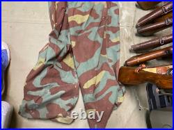 Original Wwii German Waffen Italian Camo Combat Field Overalls-large 36 Waist