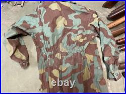 Original Wwii German Waffen Italian Camo Combat Field Overalls-large 36 Waist