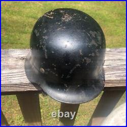 Origional Not Reproduction German Ww2 M40 Beaded Helmet Sz 64 Solid Cond