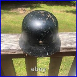 Origional Not Reproduction German Ww2 M40 Beaded Helmet Sz 64 Solid Cond