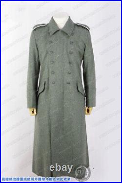 Outdoors Army 1940 Field Grey Green Wool Greatcoat Infantry Coat Size M