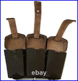 PACK OF 10-WWII German K98 TRIPLE AMMO POUCH (Repro) MARKED DARK BROWN