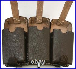 PACK OF 10-WWII German K98 TRIPLE AMMO POUCH (Repro) MARKED DARK BROWN