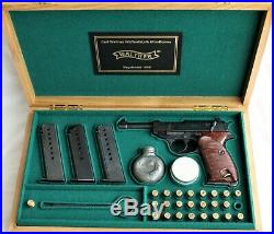 PISTOL GUN PRESENTATION CUSTOM DISPLAY CASE BOX for WALTHER P38 luger p08 pp ppk