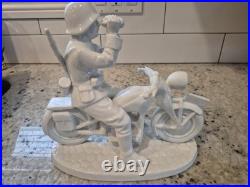 Porcelain Figurine Germany WW-2, Wehrmacht Soldier on Motorcycle, by Neundorf