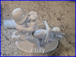 Porcelain Figurine Germany WW-2, Wehrmacht Soldier on Motorcycle, by Neundorf