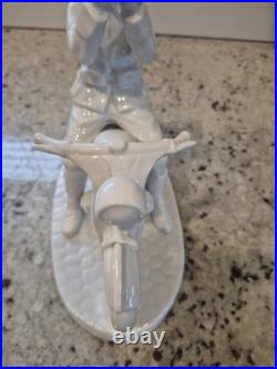 Porcelain Figurine Germany WW-2, Wehrmacht Soldier on Motorcycle, by Neundorf