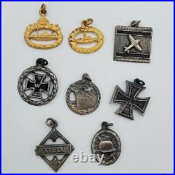 Post WW2 German Kriegsmarine miniature medals awards set Iron Cross submarine