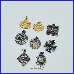 Post WW2 German Kriegsmarine miniature medals awards set Iron Cross submarine