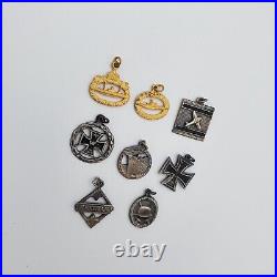 Post WW2 German Kriegsmarine miniature medals awards set Iron Cross submarine