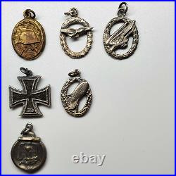 Post WW2 WW II German Luftwaffe miniature medals awards set Iron Cross medal bar