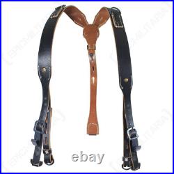 Premium Heer EM Leather Y-Straps WW2 Repro German Braces Webbing Army Soldier