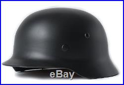 Quality WW2 German Elite Wh Army M35 M1935 Steel Helmet Stahlhelm-Black