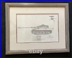 RARE! Rommel signed Framed limited edition print of Tiger 1 tank