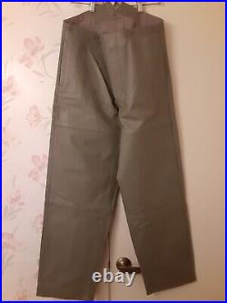 REPRO German Kriegsmarine U-Boat Grey Leather Overpants Sz 30W Operation Seawolf