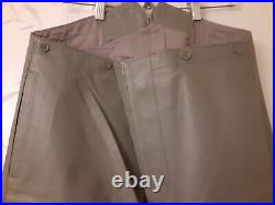 REPRO German Kriegsmarine U-Boat Grey Leather Overpants Sz 30W Operation Seawolf