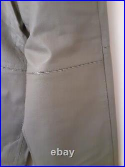 REPRO German Kriegsmarine U-Boat Grey Leather Overpants Sz 30W Operation Seawolf