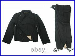 REPRO WWII GERMAN WH PANZER BLACK WOOL Field JACKET TROUSERS SUIT SIZE M