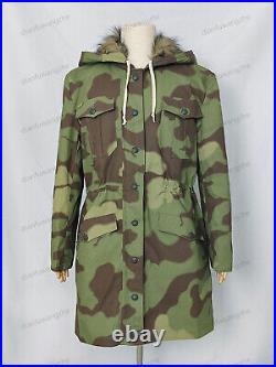 RETRO GERMAN M1943 Elite Italian Camo RABBIT FUR WINTER PARKA COAT SIZE L