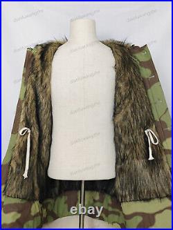 RETRO GERMAN M1943 Elite Italian Camo RABBIT FUR WINTER PARKA COAT SIZE XL
