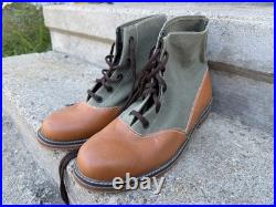 Repro WW2 German DAK Afrika Korps Tropical Low Boots Canvas & Leather