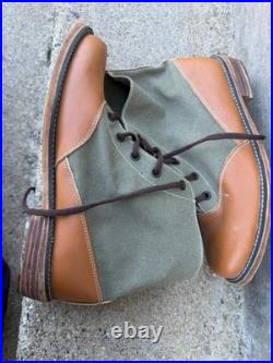 Repro WW2 German DAK Afrika Korps Tropical Low Boots Canvas & Leather