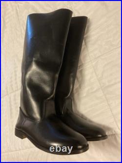 Repro WWII German Elite Officer Leather Tall Boots Size 10 NEW Black WW2