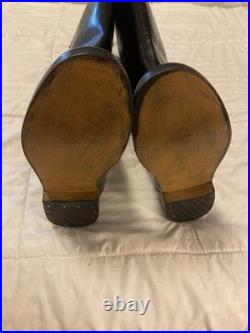 Repro WWII German Elite Officer Leather Tall Boots Size 10 NEW Black WW2
